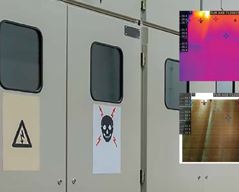 Switchgear e painéis MT/BT com imagem térmica