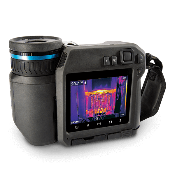 FLIR Série T5xx — câmera termográfica com bloco óptico rotativo